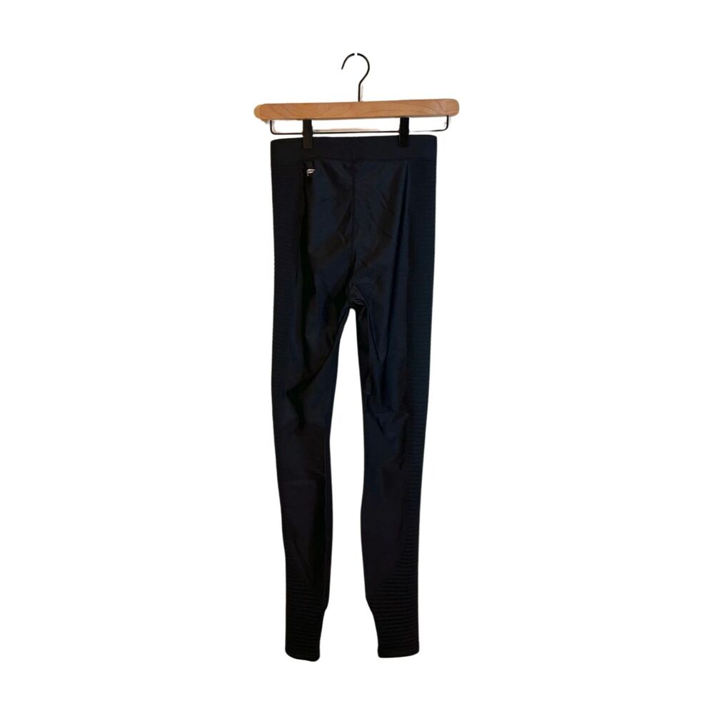 Fabletics Ultra High-Waisted Motion Shine Leggings Black Side Moto Ribbed  Small